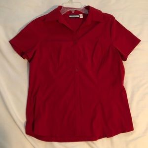 Women’s Red Button Up Dress Shirt